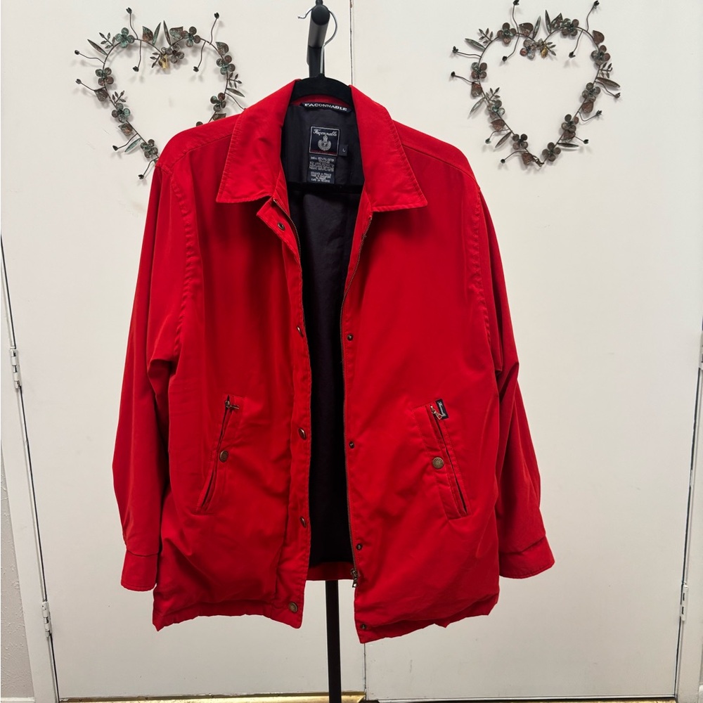 Vintage Faconnable Vibrant Red Water Repellant Field Jacket